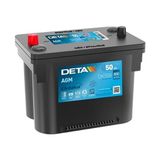 Akü Deta 12V 50 Ah 800A Start Stop Agm G34 (260×173×206) Orbıtal - Siyah
