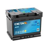 Akü Deta 12V 62 Ah 680A Start Stop Agm L02 (242X175X190) - Siyah