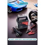 Akü Şarj Cihazı 6V - 12V 6 Amper Araç Aküsü Motor Aküsü Şarj Aleti Redresör