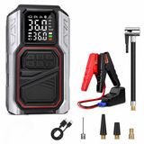 Akü Takviyeli Hava Kompresörü 150 PSI, 10.000 mAh Taşınabilir Jump Starter, Dijital Ekranlı Lastik Şişirme Pompası, USB Powerbank ve LED Fener Özellikli, Otomobil Motosiklet Bisiklet Top İçin