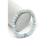 Akuamarin Doğal Taş Bileklik 6 X 8 Mm Fasetli Rondel Kesim