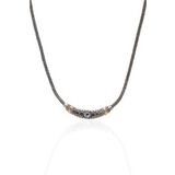 Akuamarin Taşlı 925 Ayar Saf Gümüş Hasır Zincir Unisex Kolye 201023656