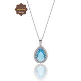 Akuamarin Taşlı Damla Model 925 Ayar Gümüş Kadın Kolye 201024308