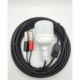Aküden Bağlantılı Maşalı 30W 12V Led Ampul,lü E27 Duylu Anahtarlı Araç,Karavan,Kamp Seyyar Lamba 12/16A 2 X1,5mm TTR Bakır 10 Mt-Siyah