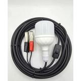 Aküden Bağlantılı Maşalı 30W 12V Led Ampul,lü E27 Duylu Anahtarlı Araç,Karavan,Kamp Seyyar Lamba 12/16A 2 X1,5mm TTR Bakır 5 Mt-Siyah