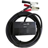 Aküden bağlantılı Uzatma Kablosu Çakmaklık Çoklayıcı LCD Ekranlı USB, Type-C çıkışlı 12 Volt 10 Amper 120 WAT 2 X1,5mm TTR Bakır 5 Mt-Siyah-YT-OT733-MŞ