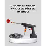Akülü Araba Yıkama Makinesi 21V Güçlü Basınçlı Ve Çift Akülü Taşınabilir P97557s3380