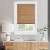 Akülü Işık Filtreleme Mini Kör - 90,7 cm Genişlik, 172 cm Uzunluk, 2,5 cm Çıta Boyutu - Ahşap Tonluk - Akülü GII Morningstar Yatay Pencere Panjurları Achim Home Decor tarafından