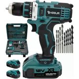 Akülü Matkap 12V, 2 Vitesli Şarjlı Vidalama Seti, 84 Parça Uç Seti ile, LED Aydınlatmalı, Çift 1500mAh Lityum İyon Batarya, 10mm Mandren, 2 Yıl Garantili ASR007