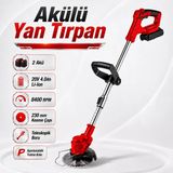 Akülü Şarjlı Yan Tırpan Çift Akülü 20V 4.0Ah Teleskopik Çim Ot Çalı Biçme Kesme Makinesi 230 Mm Disk