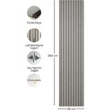 Akustik Duvar Paneli Çıtalı Mdf Ahşap Ses Yalıtımlı Dekoratif Duvar Kaplama Slat Wall Panel Keçeli Tv Arkası Dekor Kaplama 60X280 cm - Retro Taş - 60 x 280 cm - Açık Taş