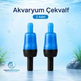 Akvaryum Çekvalf - Hava Motoru Çekvalf - 2 Adet - Mavi Siyah