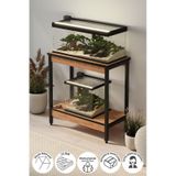 Akvaryum Sehpası Yan Sehpa Metal Ayaklı Sehpa 80 X 40 Cm Çam Çam