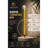 Akvaryum Termometre - Sarı - Hassas Ölçüm - Cam Termometre - 0/50 Derece Arası Ölçüm - Net Görünür - Güçlü Vantuz