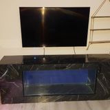 Akvaryum TV ünitesi Parlak Bendir Granit desen 198x44x70 Cm