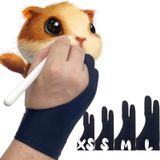 AKX Sanatçı Eldiveni, Grafik Tablet için Avuç İçi Reddetme Çizim Eldiveni, iPad - Smudge Guard, 2-Finger, Sol ve Sağ El için İyi (Siyah, XSmall, 2'li Paket)
