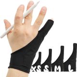 AKX Sanatçı Eldiveni Küçük - Grafik Tablet, iPad için 2 Paket Avuç İçi Reddetme Çizim Eldiveni, 1 Parmak, Elastik Likra, Parmaksız Eldiven, Sol ve Sağ El için İyi, Siyah | AK-010
