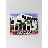 Akyaka Polyester Kabartmalı Magnet 7,5 X 5,5 Cm Dekoratif Hediyelik Buzdolabı Süsü (Kod:1576)