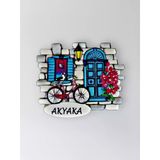 Akyaka Polyester Kabartmalı Magnet 7X6,5Cm Şehir Magneti Dekoratif Hediyelik Buzdolabı Süsü(Kod:1845)