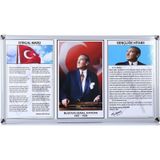 AKYAZI Milli Levha 3'lü Milli Levha 50x90 0250 Metal Çerçeve