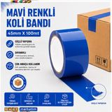 Akyelone Renkli (Mavi) Koli Bandı 45X100 Metre 6 Adet - 45 x 100 m