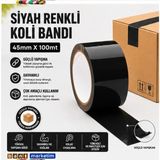 Akyelone Renkli (Siyah) Koli Bandı 45X100 Metre 6 Adet 1 Paket - 45 x 100 m