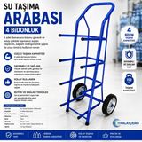 Akyelone Su Taşıma Arabası 4 Bidonluk Damacana Taşıma Arabası Çelik Gövde - Standart