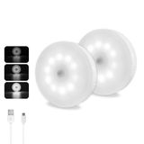 Akynite Hareket Sensörü Gece Lambası USB Şarj Edilebilir, Soğuk Beyaz ve Kısılabilir, 10 LED, Manyetik Gece Lambası, Dolap Merdivenleri Koridor Banyo için Hareket Sensörü Işığı, 3 adet