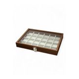 Akyüz Dekor Ahşap Cam Kapaklı Takı & Yüzük Kutusu 36x25x5