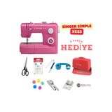 Akyüz Makine Singer Simple 3223 Pembe Dikiş Makinesi + 8 Parça Hediye Seti | Pembe
