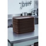 Akyüz Plastik 10 ADET Tray 36 cm Plastik Servis Tepsisi, Sunum Tepsisi-36 cm x 27 cm-Kahverengi
