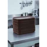 Akyüz Plastik 10 Adet Tray 45 cm Plastik Servis Tepsisi, Sunum Tepsisi-45 cm x 35 Cm-Kahverengi