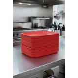 Akyüz Plastik 10 Adet Tray 45 cm Plastik Servis Tepsisi, Sunum Tepsisi-45 cm x 35 Cm-Kırmızı