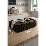 Akyüz Plastik 10 Adet Tray 53 cm Plastik Servis Tepsisi, Sunum Tepsisi-53 cm x 37 Cm-Kahverengi