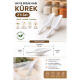 Akyüz Plastik 🥣 2'li Plastik Un ve Erzak Küreği 23 cm | Gıda Uyumlu Bakliyat, Pirinç ve Yem Küreği