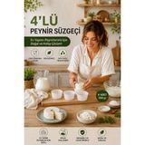Akyüz Plastik 🧀 4'lü Silindir Peynir Süzgeci Kalıbı 300 gr | Saganaki / Mihaliç / Gravyer / Lor Peynir Yapım Kalı - 4 Adet