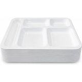 Akyüz Plastik 🍽️ 5 Bölmeli Tabldot Yemek Tabağı, 10 Adet-Endüstriyel Tabldot, Yemekhane Servis Tepsisi 40X28 Cm-B