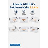 Akyüz Plastik 📦 6’lı 2 Litre Plastik Kilitli Saklama Kabı Seti Kapaklı Erzak Düzenleyici Şeffaf Kutu