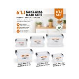 Akyüz Plastik 📦 6’lı 3 Boy Plastik Kilitli Saklama Kabı Seti Kapaklı Erzak Düzenleyici Şeffaf Kutu-2+3+5 Litre