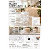 Akyüz Plastik 🪑 Büyük Boy Plastik Tabure 32x32x40 cm Kaymaz Ayaklı Çok Amaçlı Banyo Mutfak Taburesi