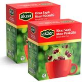 Akzer Kiraz Saplı & Mısır Püsküllü Çay 2 x 60'lı Süzen Poşet - Bitki Çayı