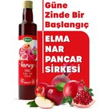 Akzer Kırmızı Sirke 500 ml - %100 Doğal Fermente Katkısız Elma Nar Pancar Karışımı