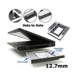 AL-4717 12.7 mm Sata HDD Harddisk Caddy Kızak Kutu Laptop SSD Notebook Ikinci HDD Takma - 1BW-Beyaz