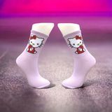 Al Bi 90Lık Hello Kitty Karakter Desenli Kolej Çorap - 37 - 43 - Lila