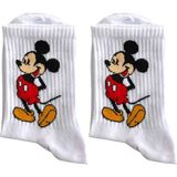 Al Bi 90lık Mickey Mouse Karakter Desenli Kolej Çorap - 1BW-Beyaz - 37 - 44