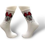 Al Bi 90Lık Minnie Mouse Çizgi Film Karakter Desenli Kolej Çorap - 1BW-Beyaz - 37 - 43