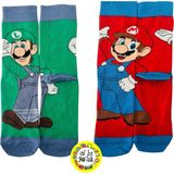Al Bi 90LIK Süper Mario ve Luigi Kardeşler Karakter Desenli Pamuklu Soket Çorap - Çok Renkli - 37 - 44