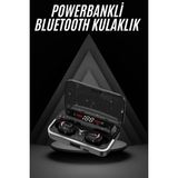 Al-Kar Ticaret Bluetooth Kulaklık Dijital Şarj Göstergeli Powerbankli Bass Özellikli Kablosuz Kulakiçi 5.1 Mikrofonlu