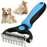 Al-Kar Ticaret Kedi Köpek Tarağı Tüy Topak Açıcı Çift Taraflı Metal Dişli Evcil Hayvan Bakım Fırçası Tarağ - Option-1