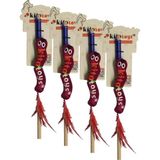 Al-Kar Ticaret Kito Toys Solucan (Olta) Peluş Kedi Oyuncağı (4 Paketi) - 01-Mavi